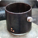 Nicole Ring :: Sterling Silver, Freshwater Pearl & 14K Gold